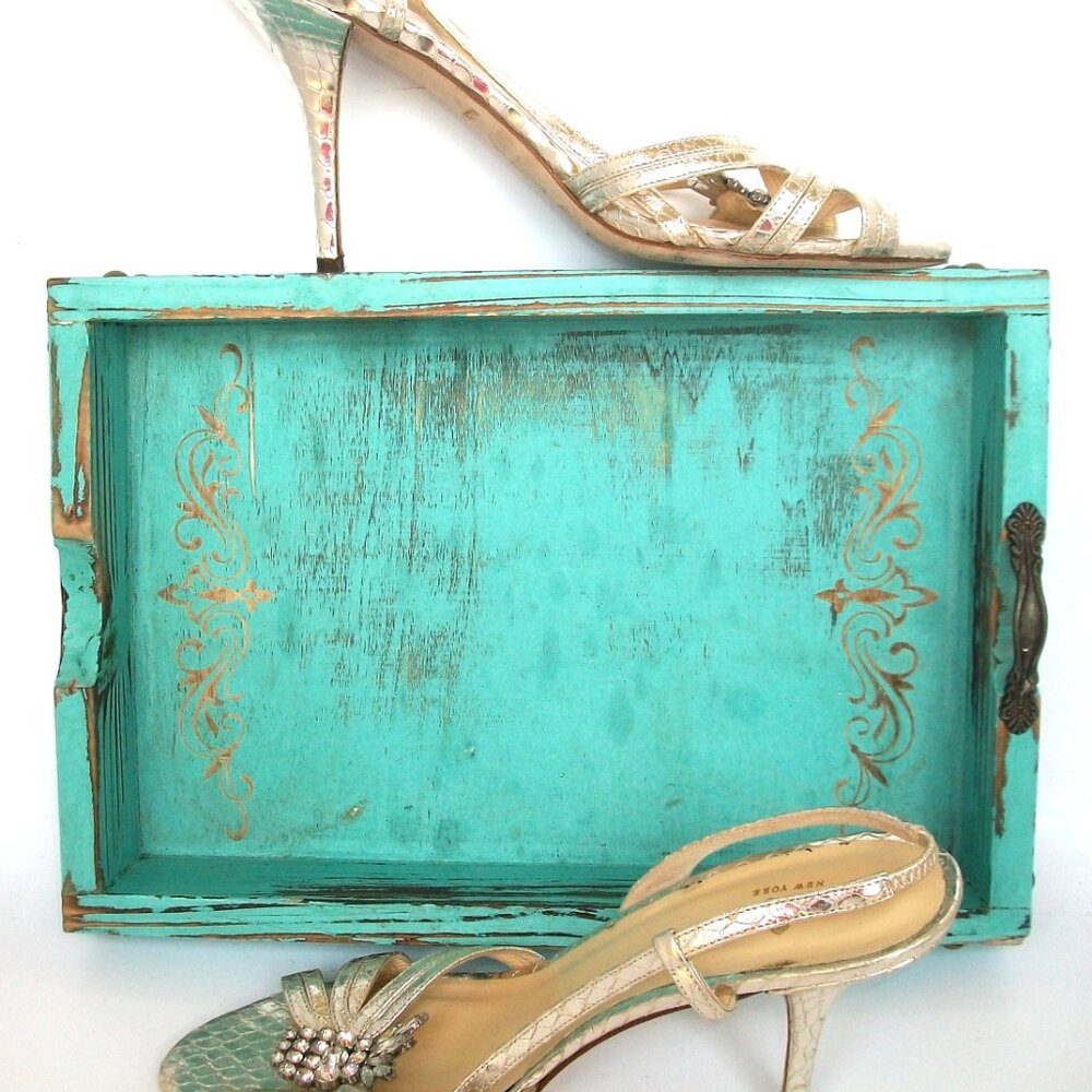 Kate Spade NY Gold Leather High Heel Good Fortune Pineapple Sandals 9.5M